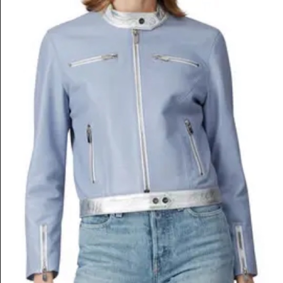 -The Mighty Company Verona Lambskin The Grays Leather Jacket Rare Bomber